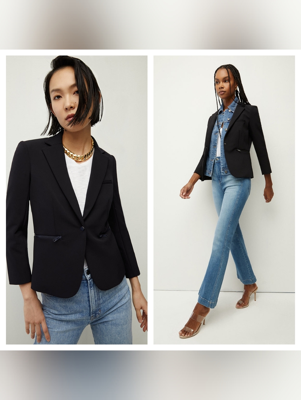 Veronica Beard Scuba Schoolboy Black Stretch Dickey Jacket Blazer Size 0